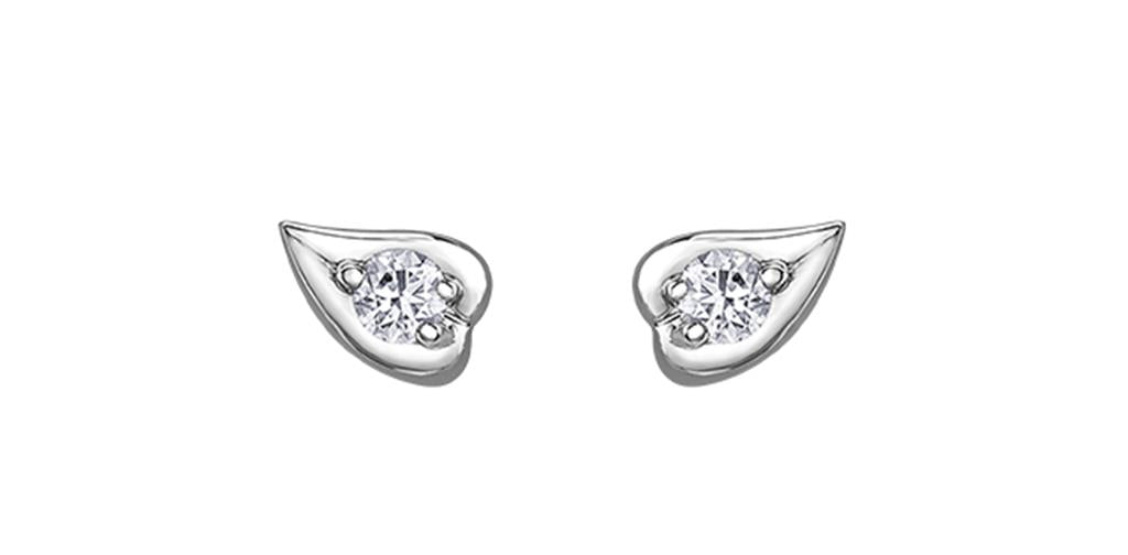 Maple Leaf Diamonds Stud Earrings