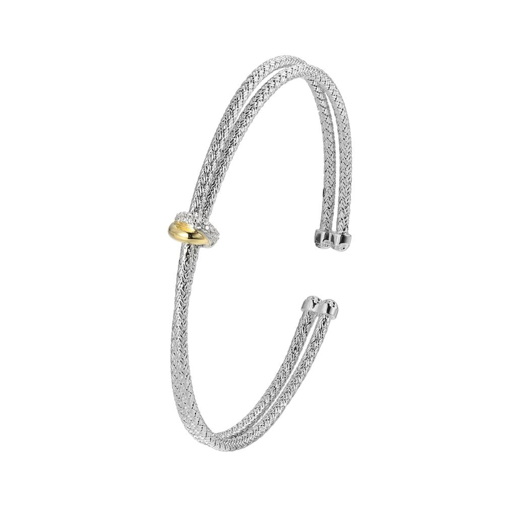 Sterling Silver and Gold Plated Bangle