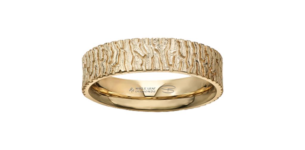 Maple Leaf Diamonds Wedding Band