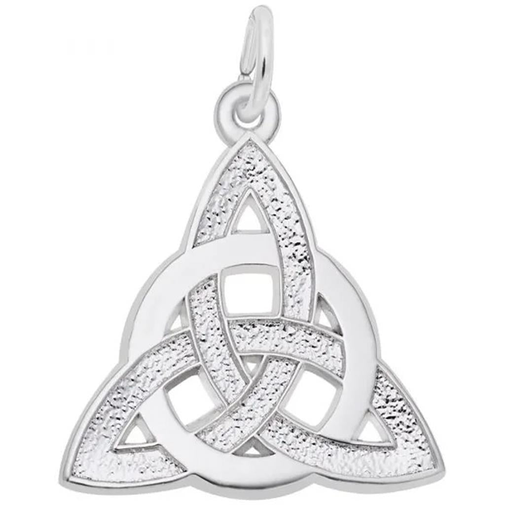 One sterling silver Celtic Trinity Knot charm. The triangular charm is
