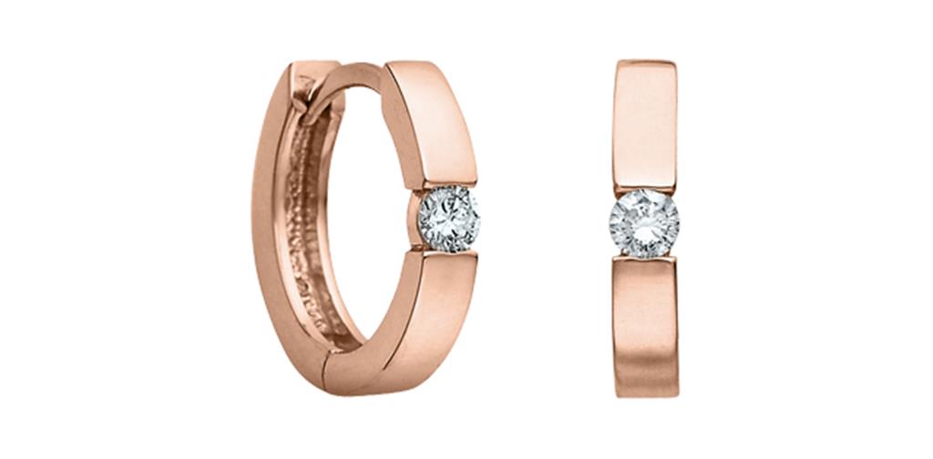 Rose Gold and Diamond Earrings