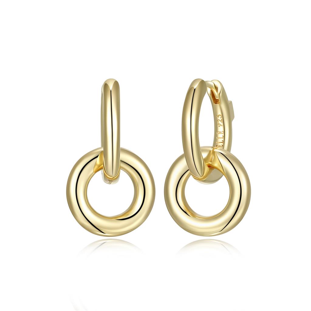 Yellow gold plated sterling silver "Simpatico" earrings by Elle. The h