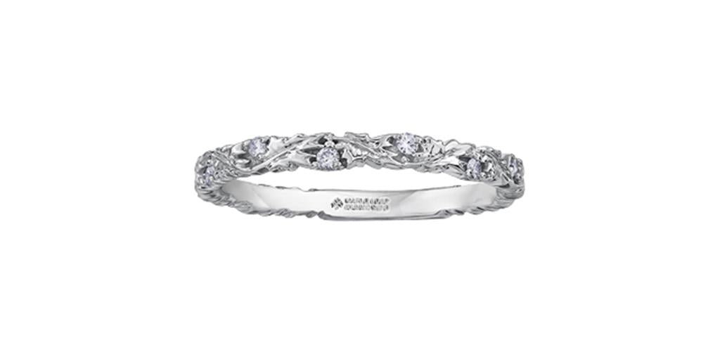 Maple Leaf Diamonds Wedding Band