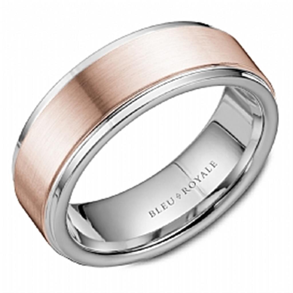 White and Rose Gold Wedding Band