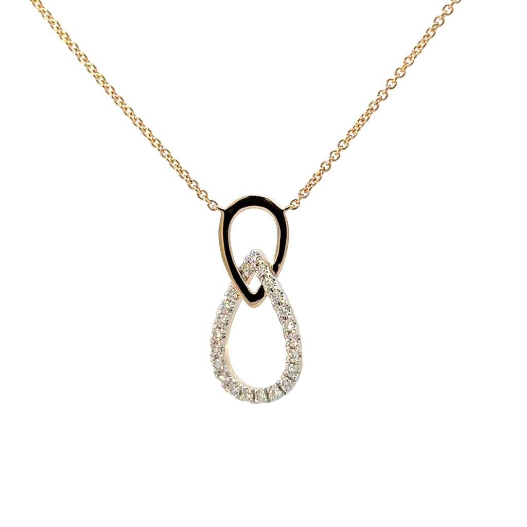 Yellow Gold & Diamond Teardrop Pendant