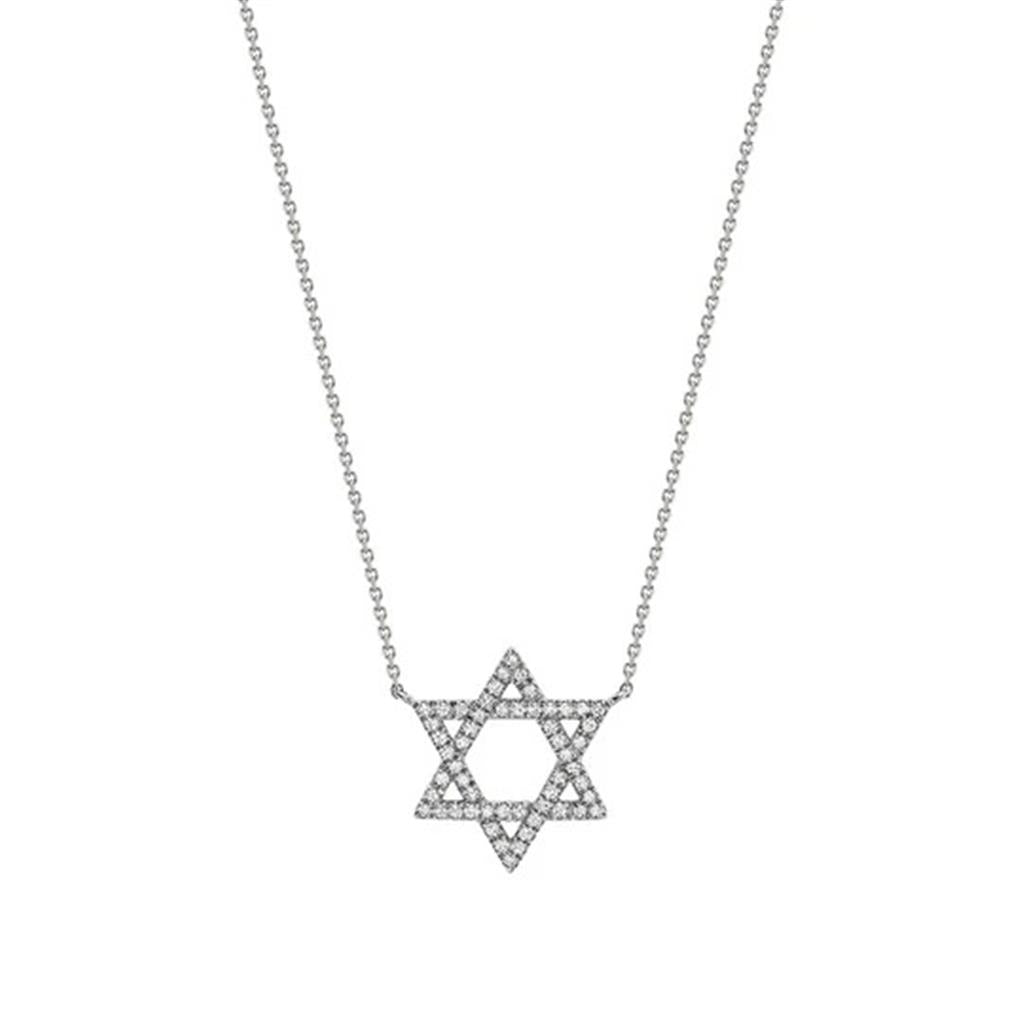 White Gold and Diamond Star of David