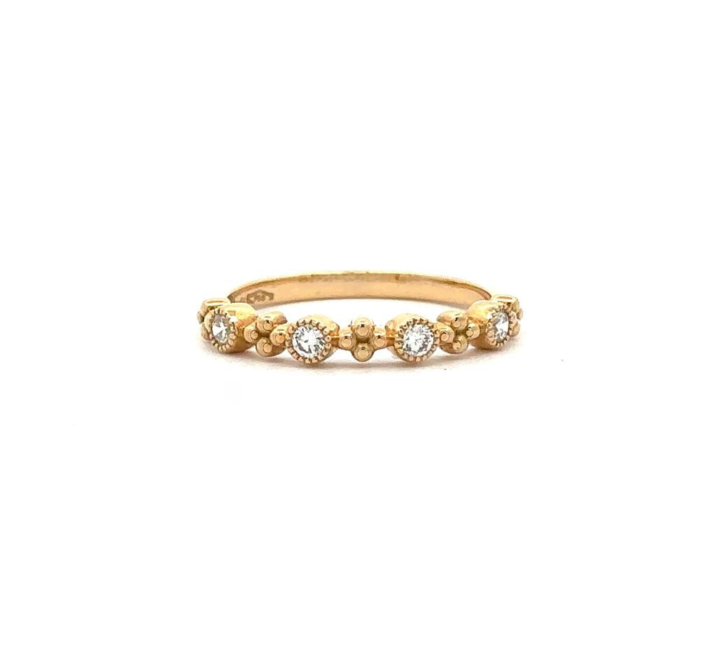 Yellow Gold and Diamond Wedding Band