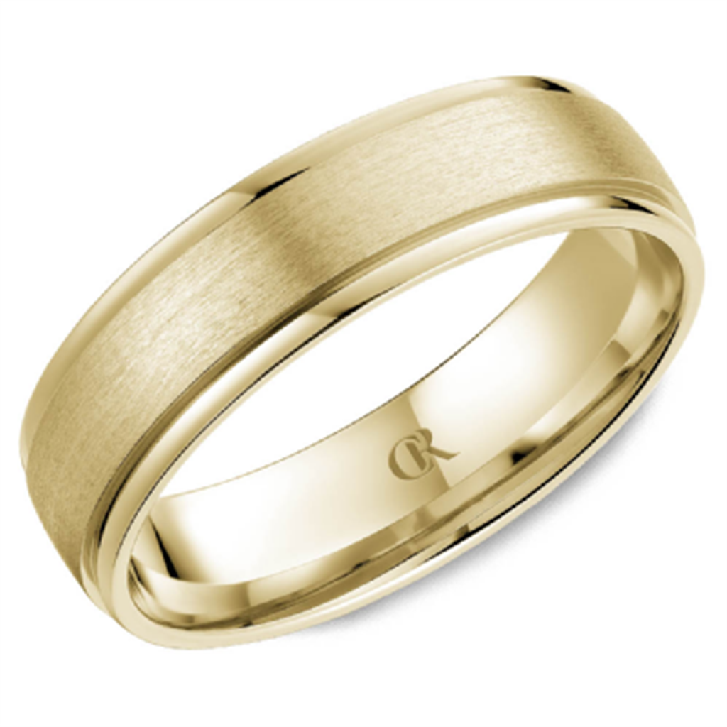 Yellow Gold Wedding Band With Light Satin Finish
