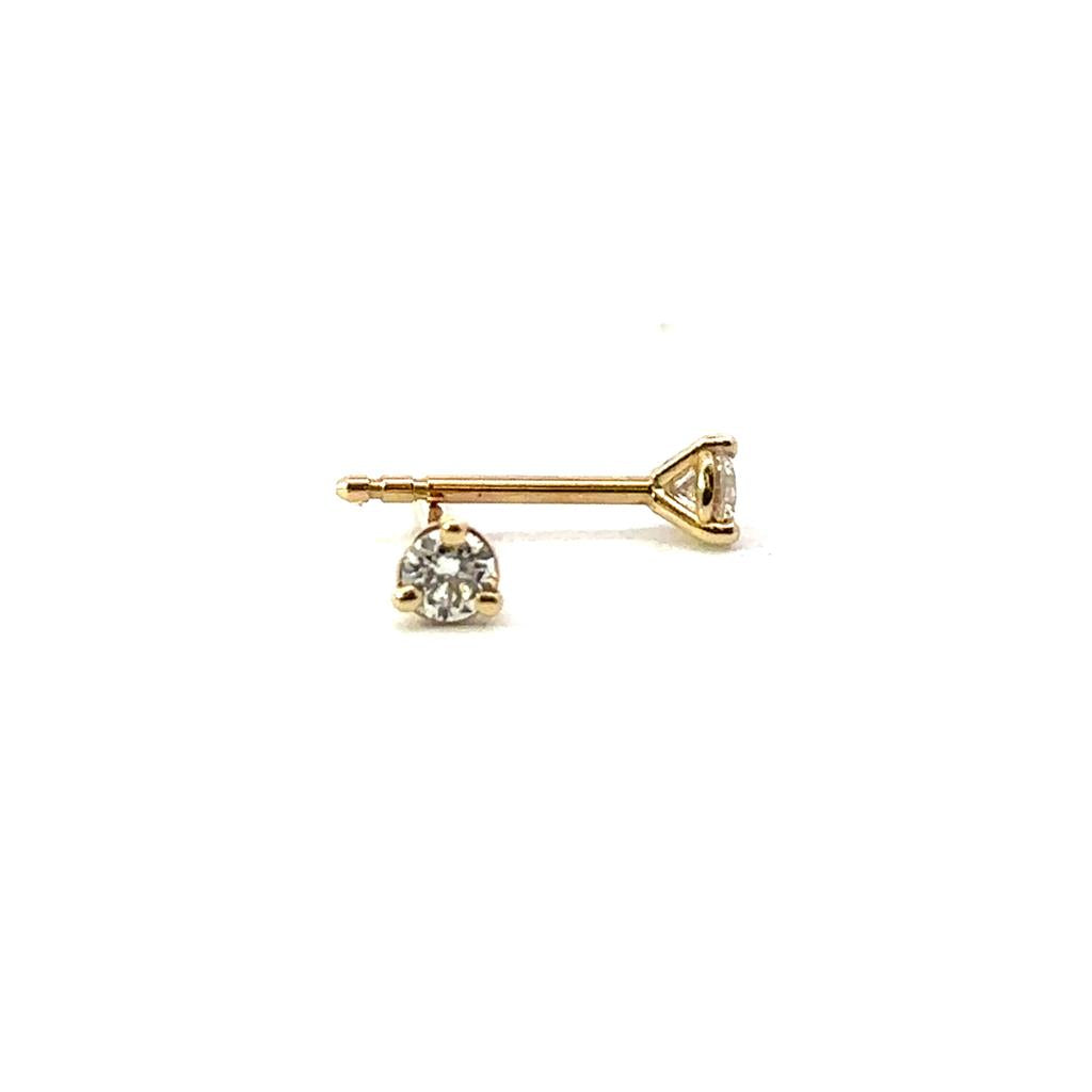 Yellow Gold Diamond Stud Earrings - Total Weight 0.16ct