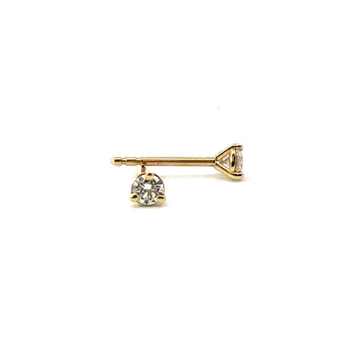 Yellow Gold Diamond Stud Earrings - Total Weight 0.16ct