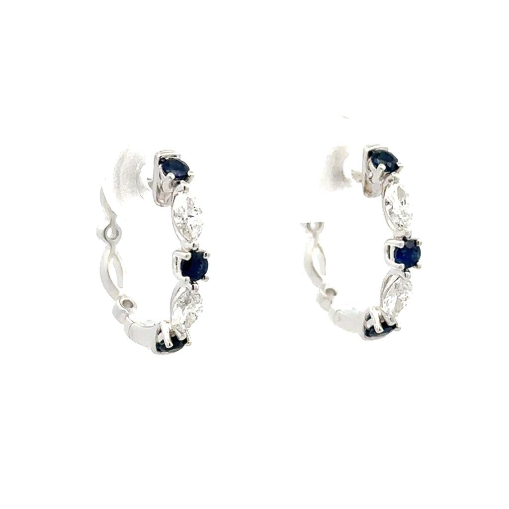 Sapphire & Diamond Huggies