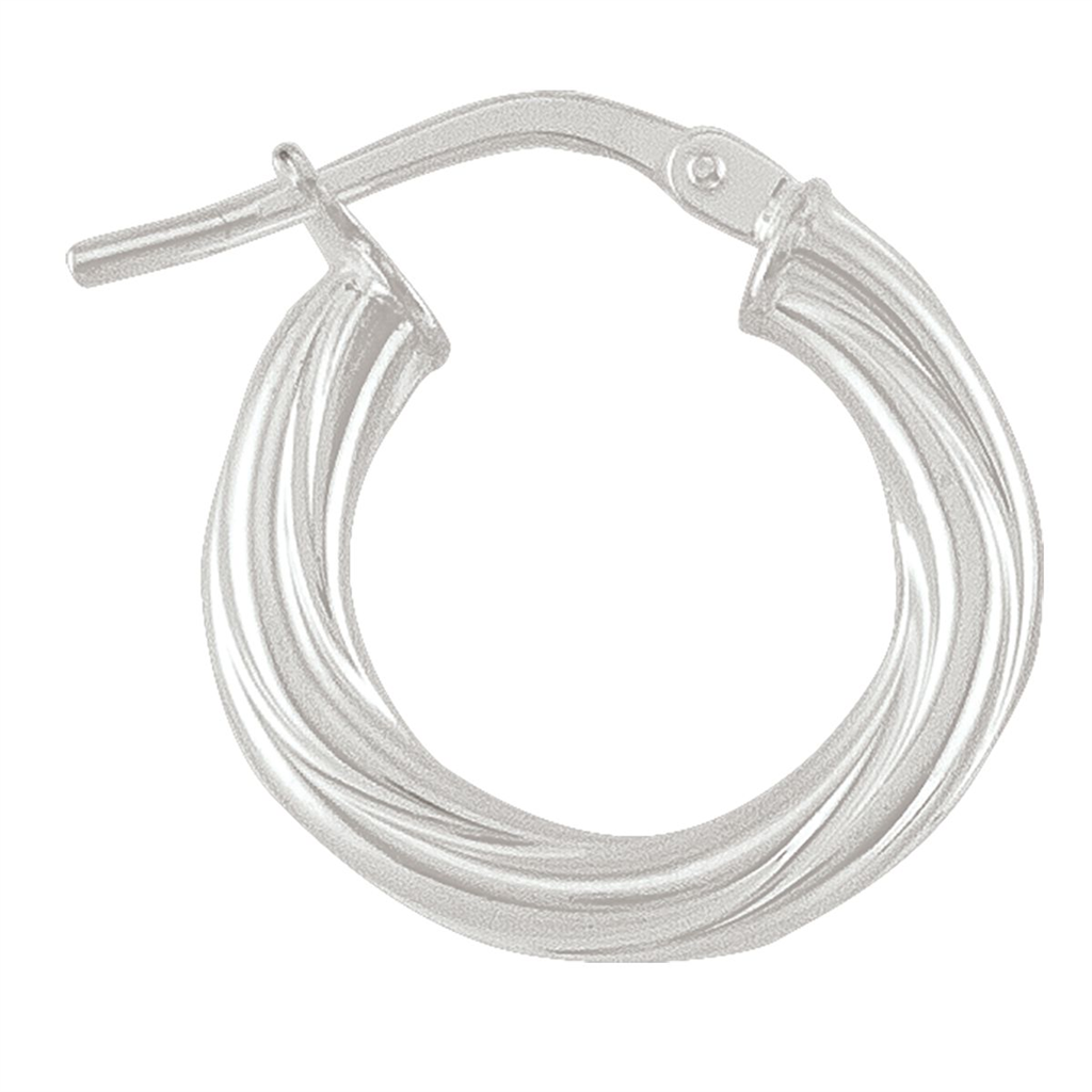 Silver Twisted Hoop Earrings