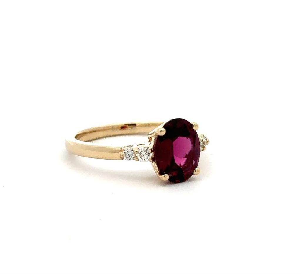 Maple Leaf Diamonds Garnet Ring