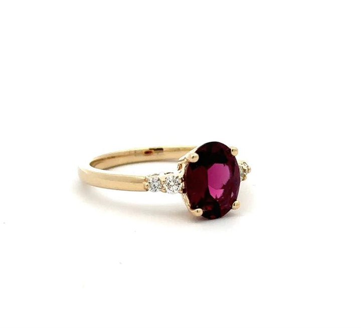 Maple Leaf Diamonds Garnet Ring