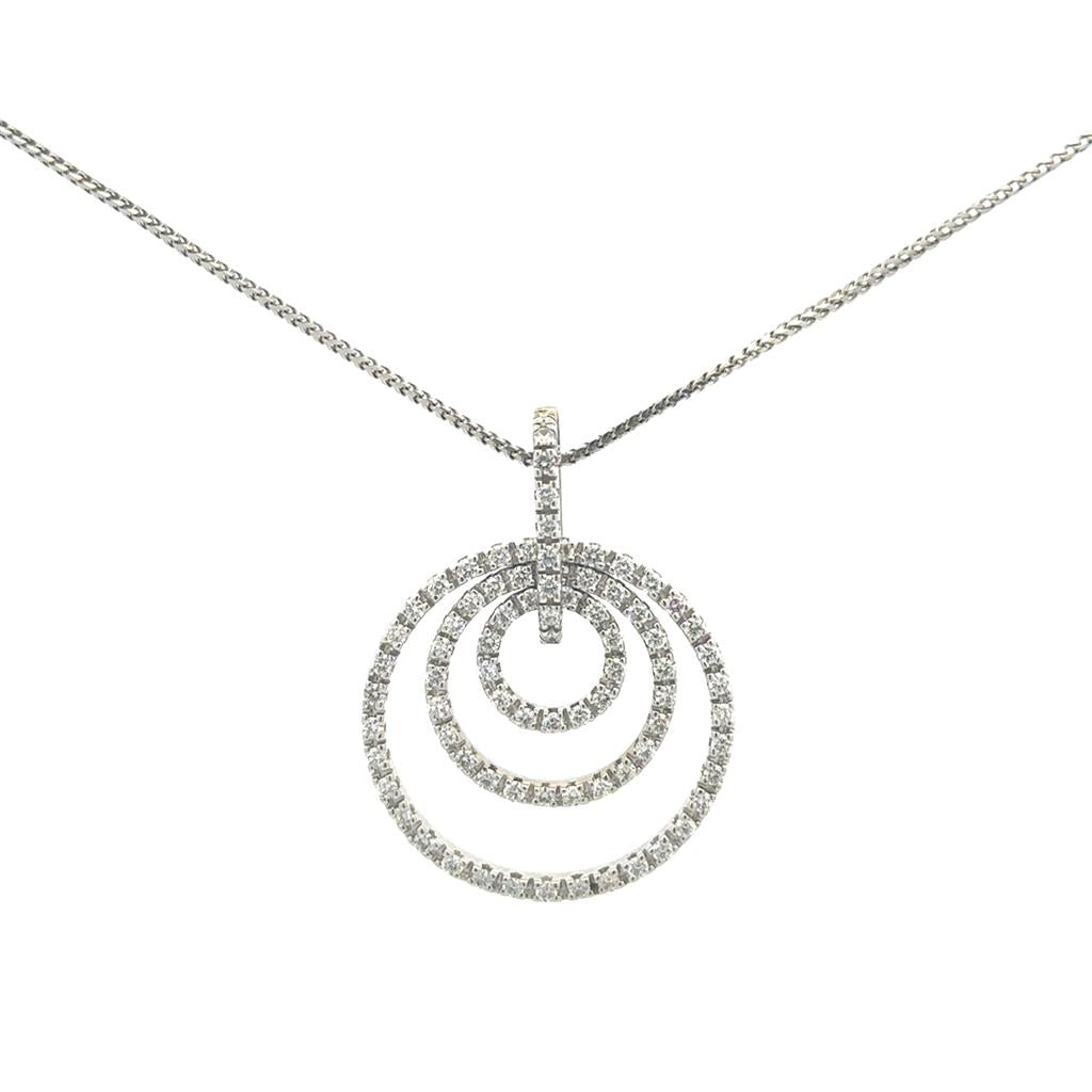 White Gold & Diamond Circle Pendant