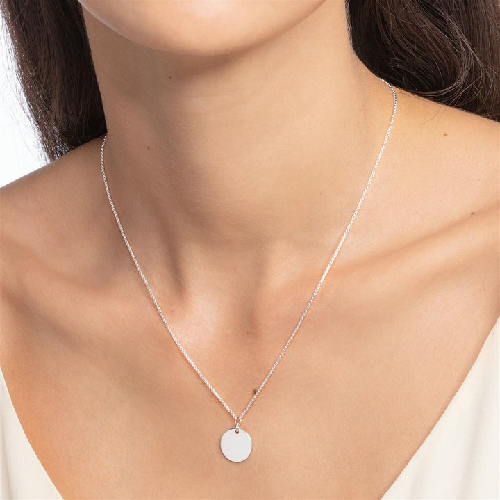 Silver Chain With Disc Pendant