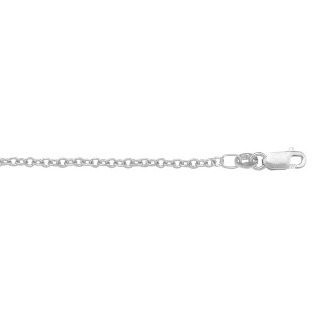 10KT WHITE GOLD 1.5MM OPEN CABLE LINK CHAIN 16 INCH - Davidson's Jewellers