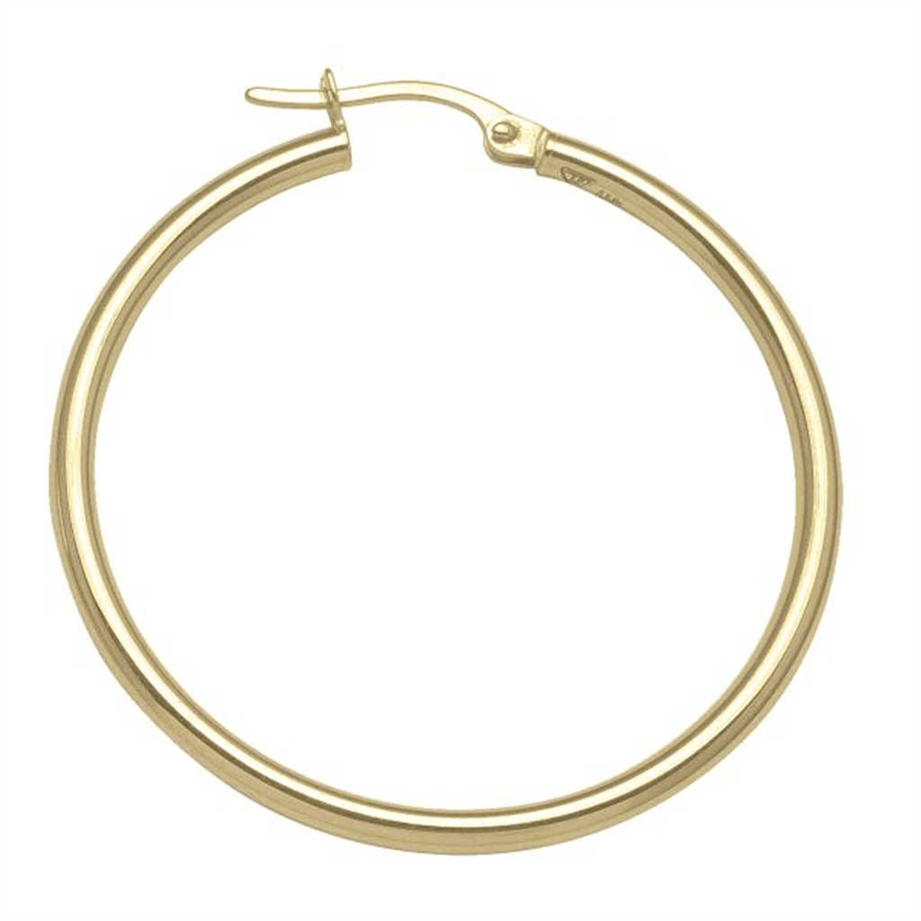 10kt yellow gold 2mm tube hoop earrings - Davidson's Jewellers