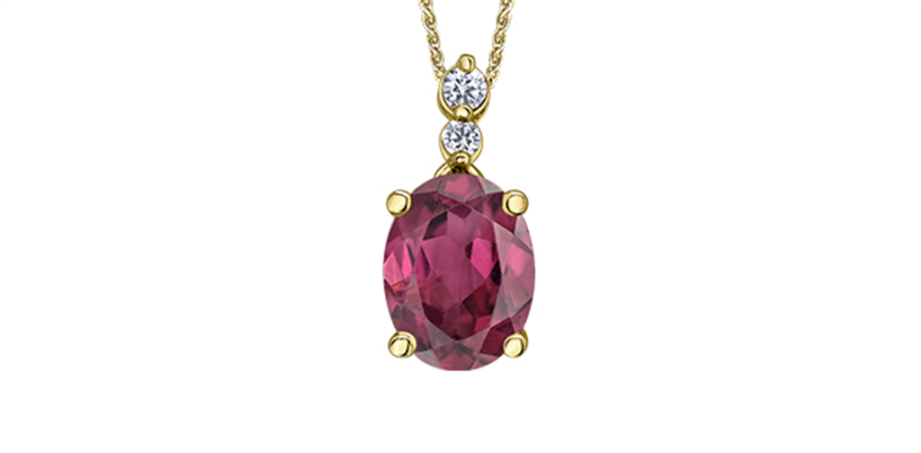 Rhodolite Garnet & Diamond Pendant