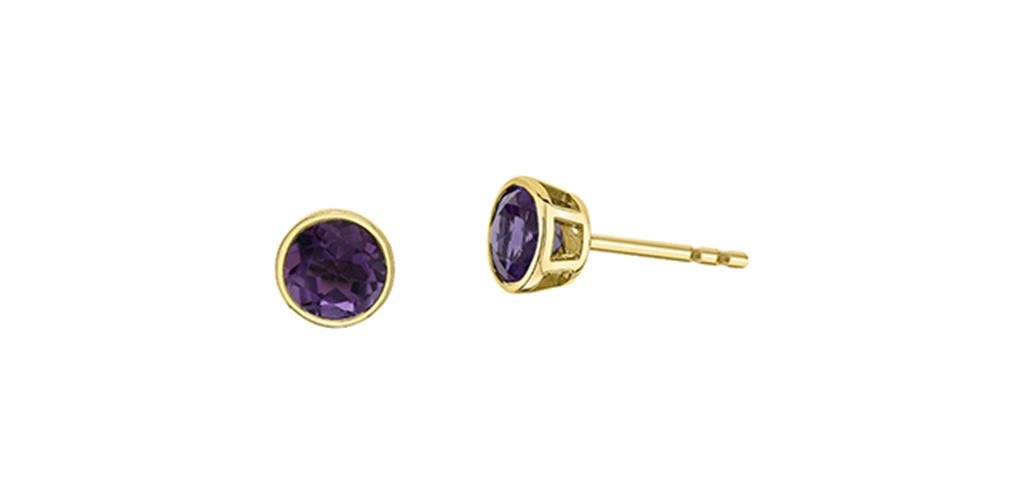 14K Amethyst Studs - Davidson's Jewellers
