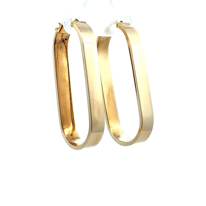 14K Gold Oval Hoops - Davidson's Jewellers