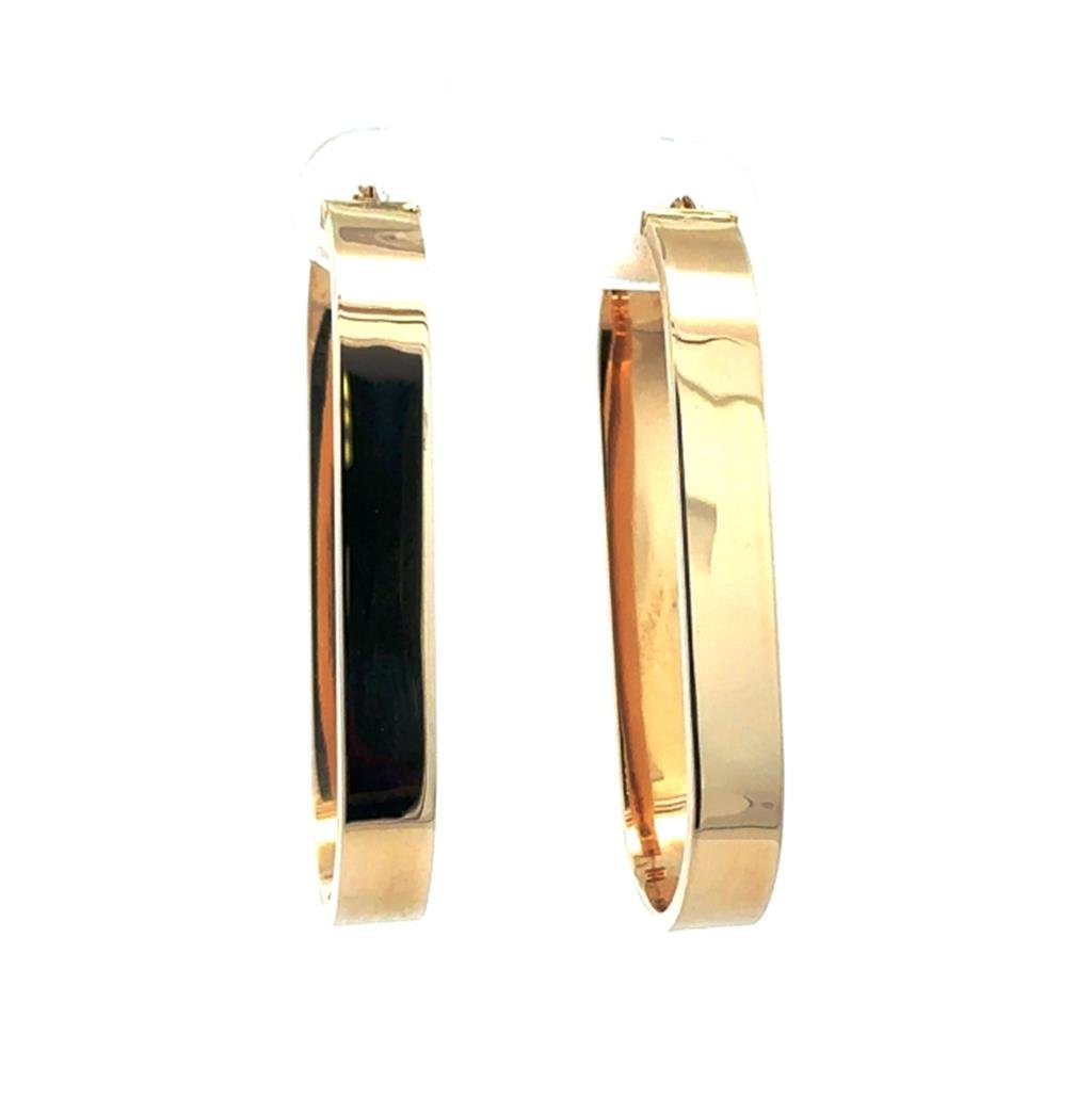14K Gold Oval Hoops - Davidson's Jewellers