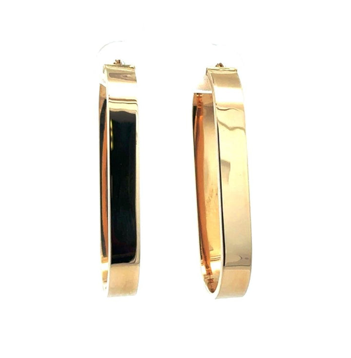 14K Gold Oval Hoops - Davidson's Jewellers