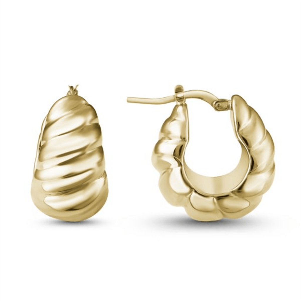 14K Tapered Hoops - Davidson's Jewellers