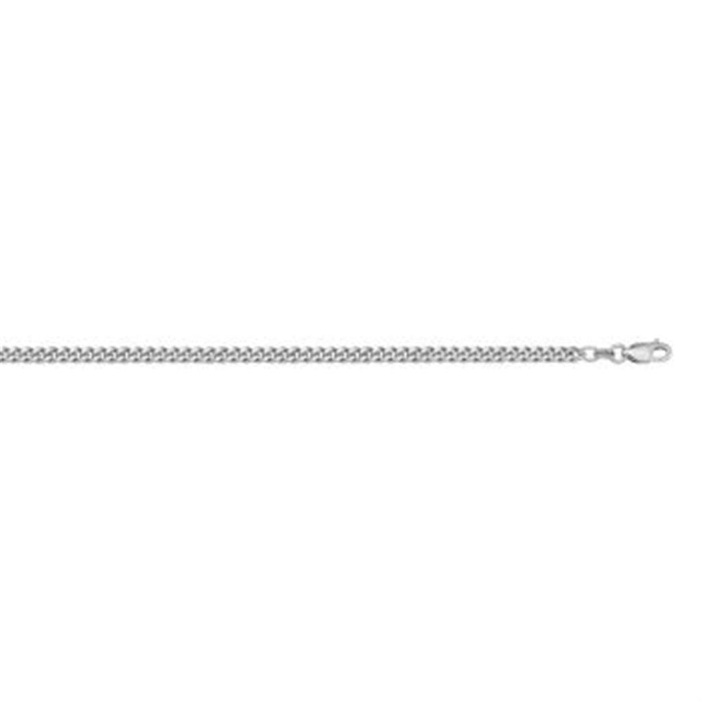 14K White Gold Curb Chain - 16 Inches - Davidson's Jewellers