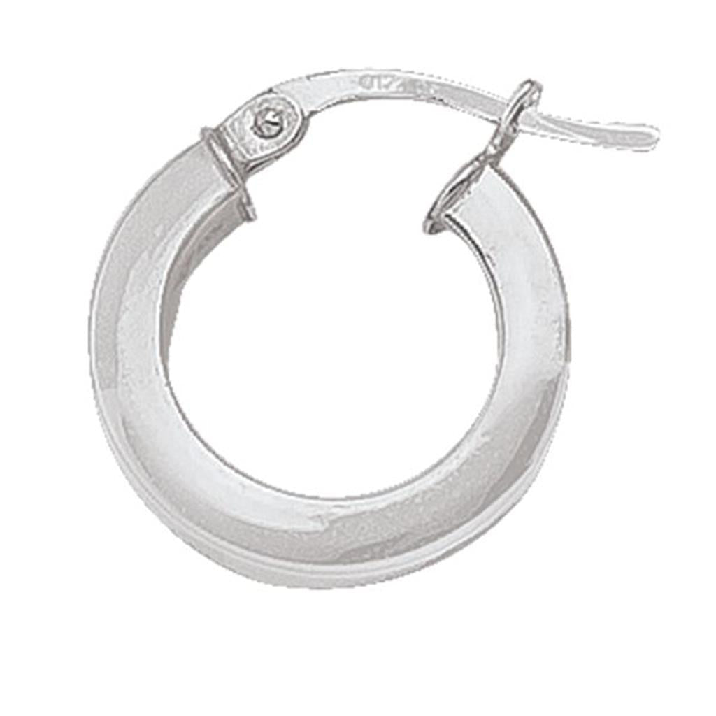 14K White Gold Small Hoop Earrings - Davidson's Jewellers