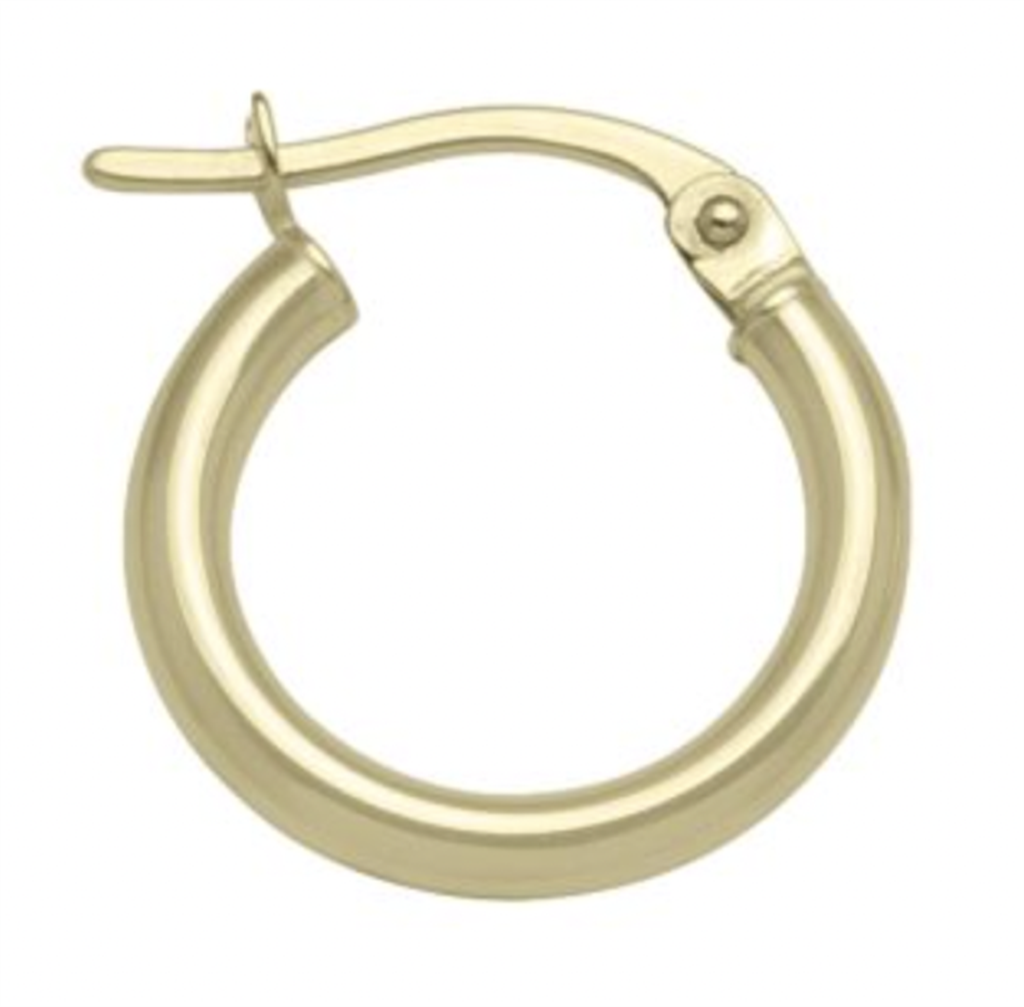 Yellow Gold Small Tubular Hoop Earrings