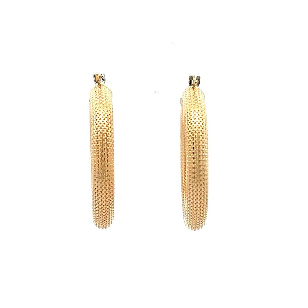 18K Patterned Hoops - Davidson's Jewellers