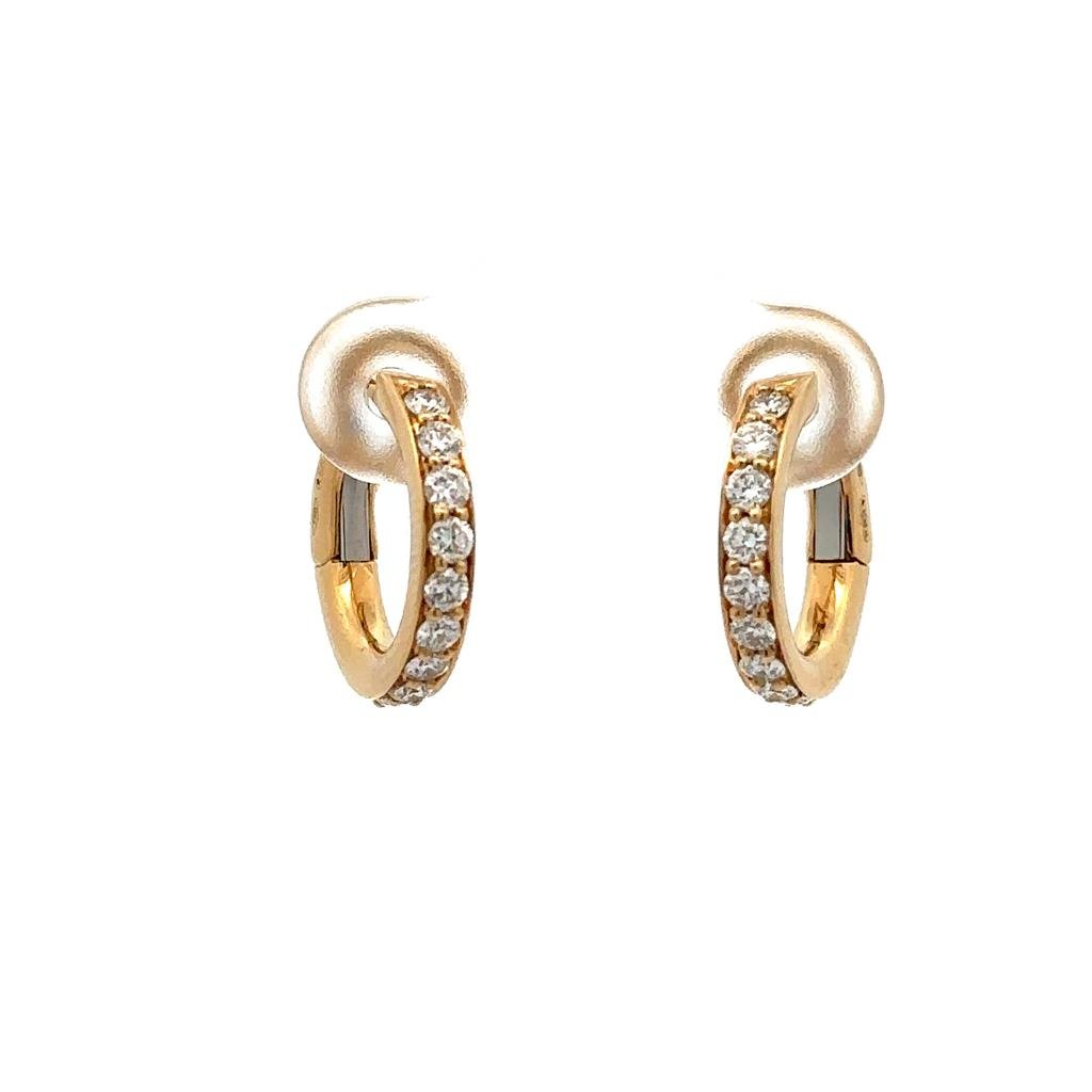 18K Yellow Gold and Diamond Huggies - Davidson's Jewellers