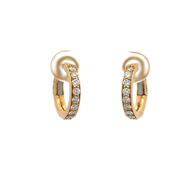 18K Yellow Gold and Diamond Huggies - Davidson's Jewellers