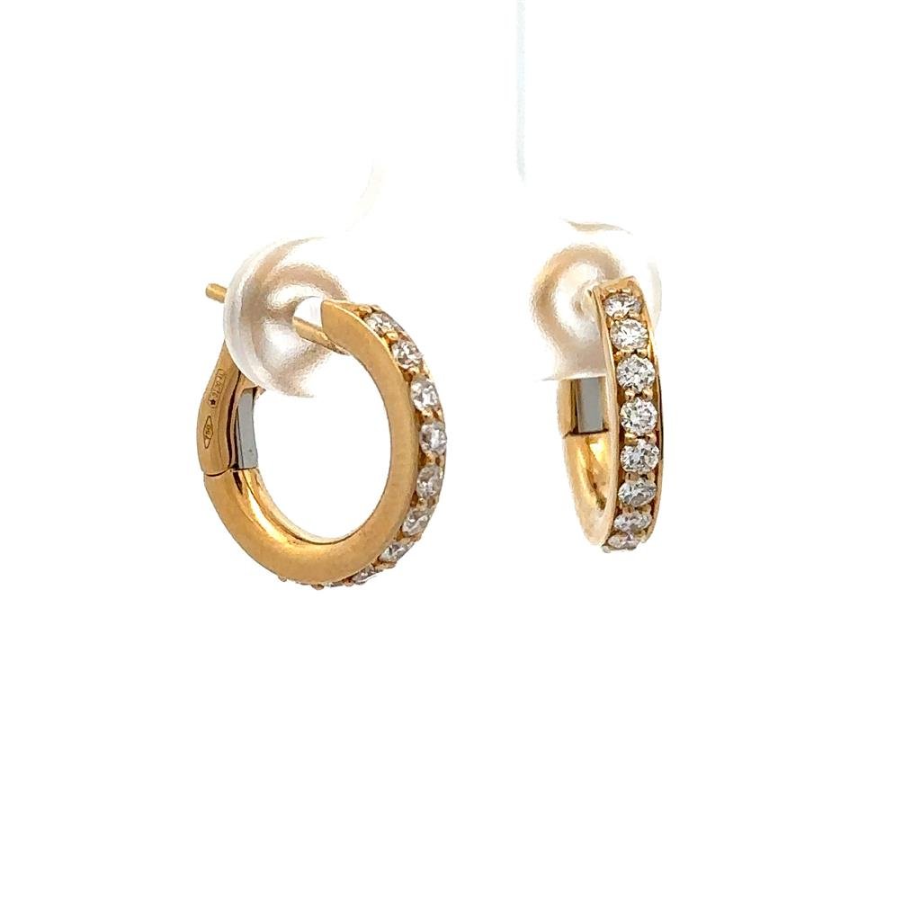 18K Yellow Gold and Diamond Huggies - Davidson's Jewellers