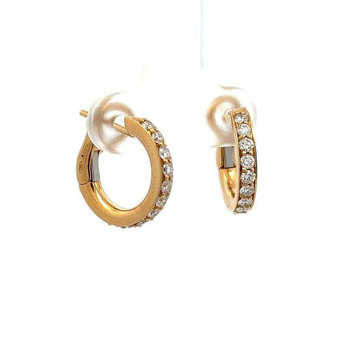 18K Yellow Gold and Diamond Huggies - Davidson's Jewellers