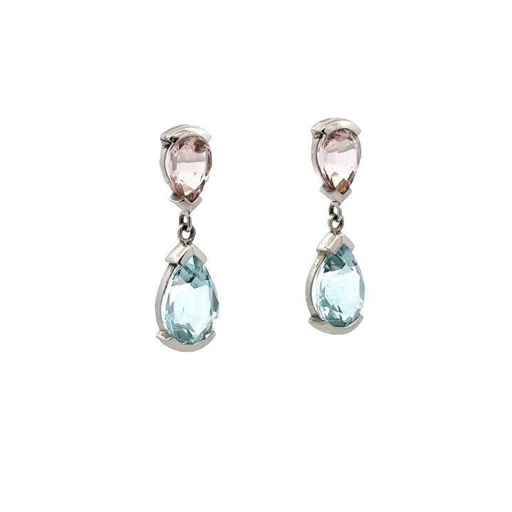 Morganite and Aqua Earrings