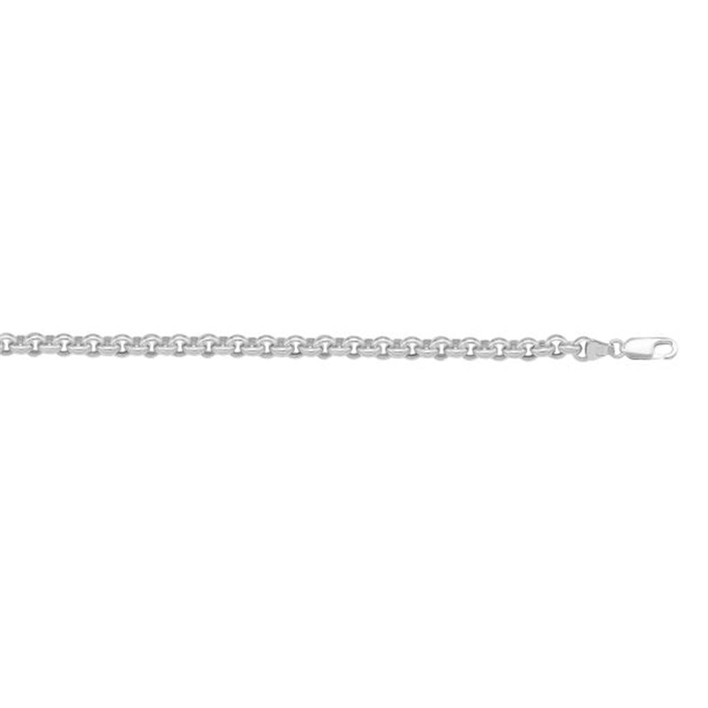 White Gold Rolo Chain - 18 Inches