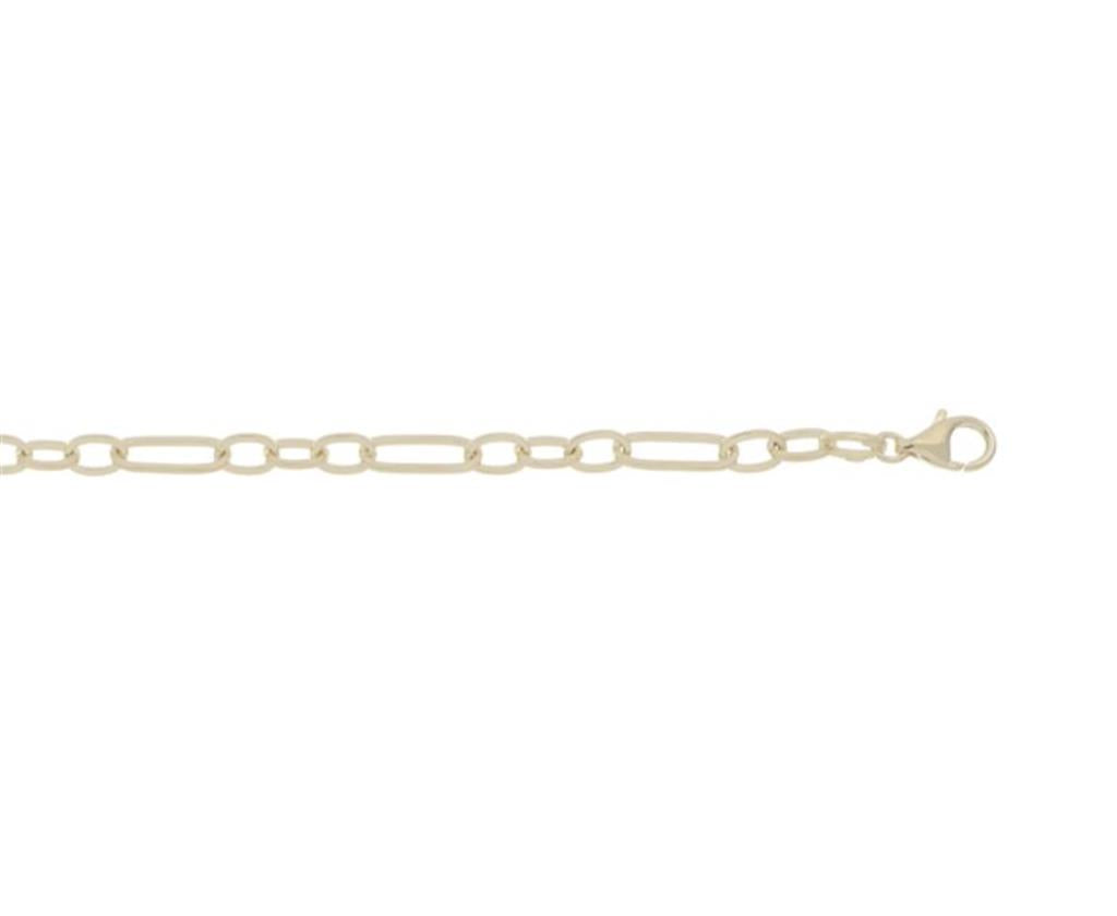 Yellow Gold Paperclip Station Bracelet