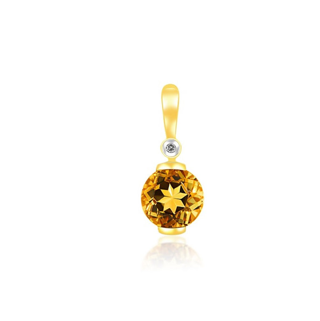 Citrine & Diamond Pendant