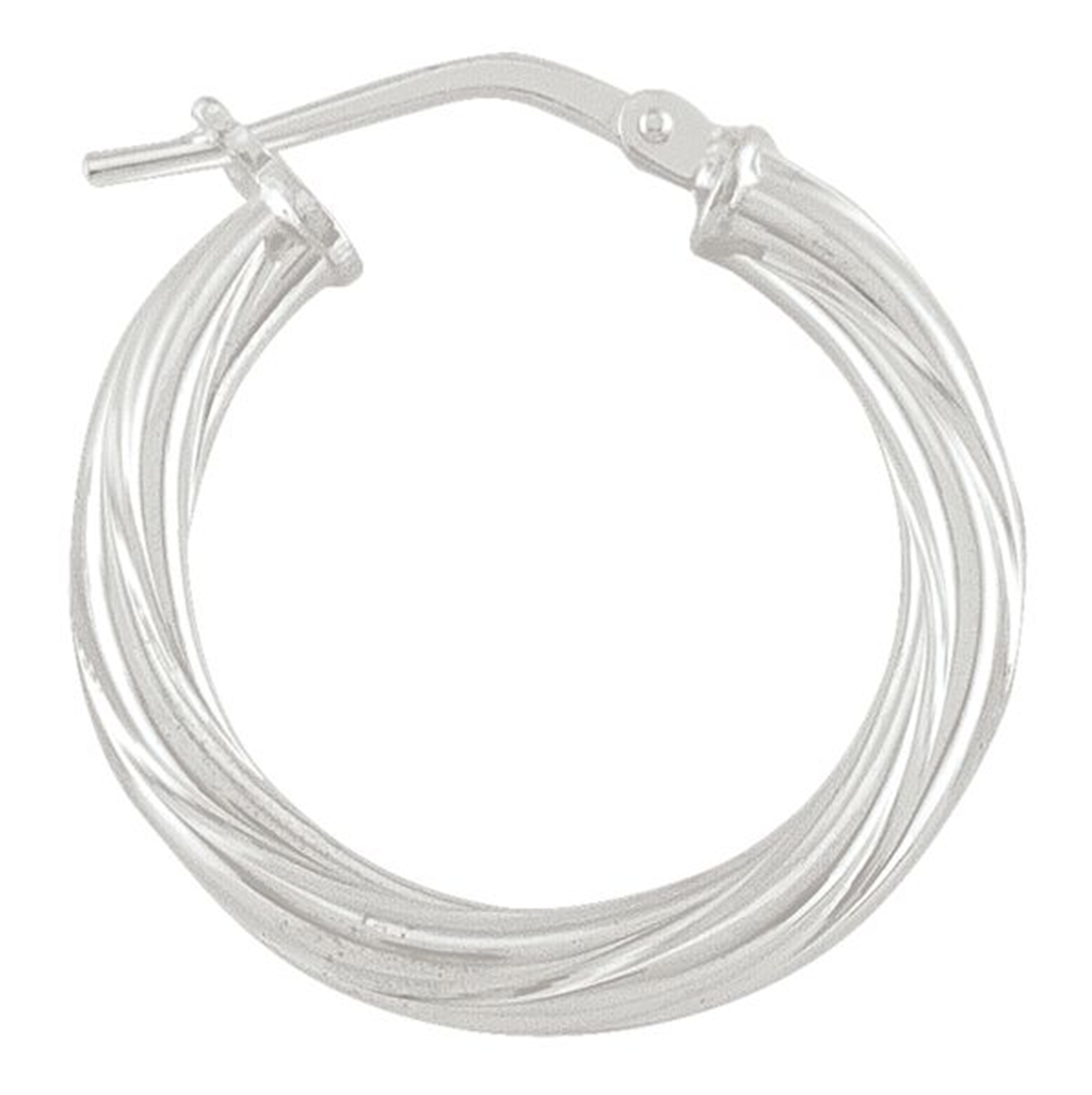 Silver Twisted Hoops