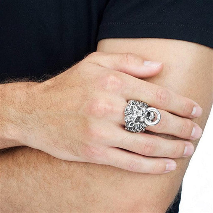 Sterling Silver Lion Ring