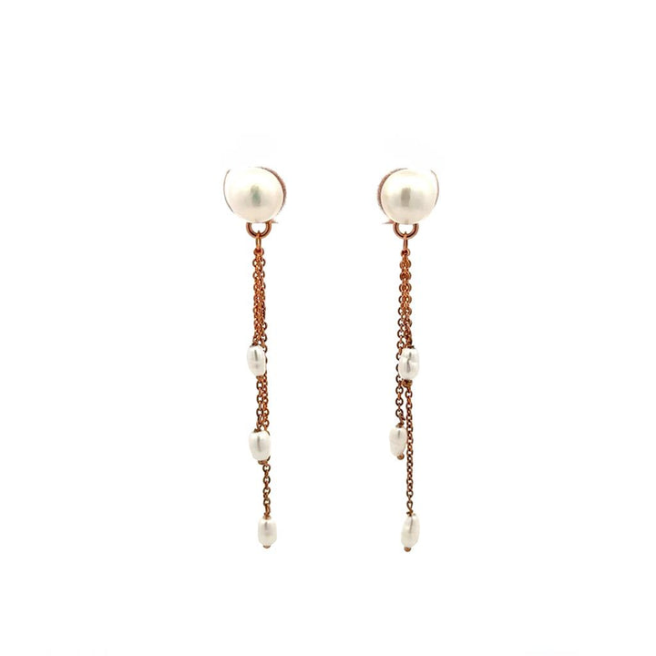 Rose Gold Plated Freshwater Pearl Earrings