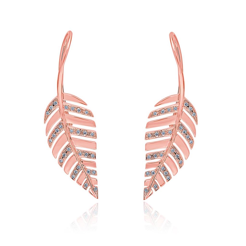 Rose Gold Leaf Earrings