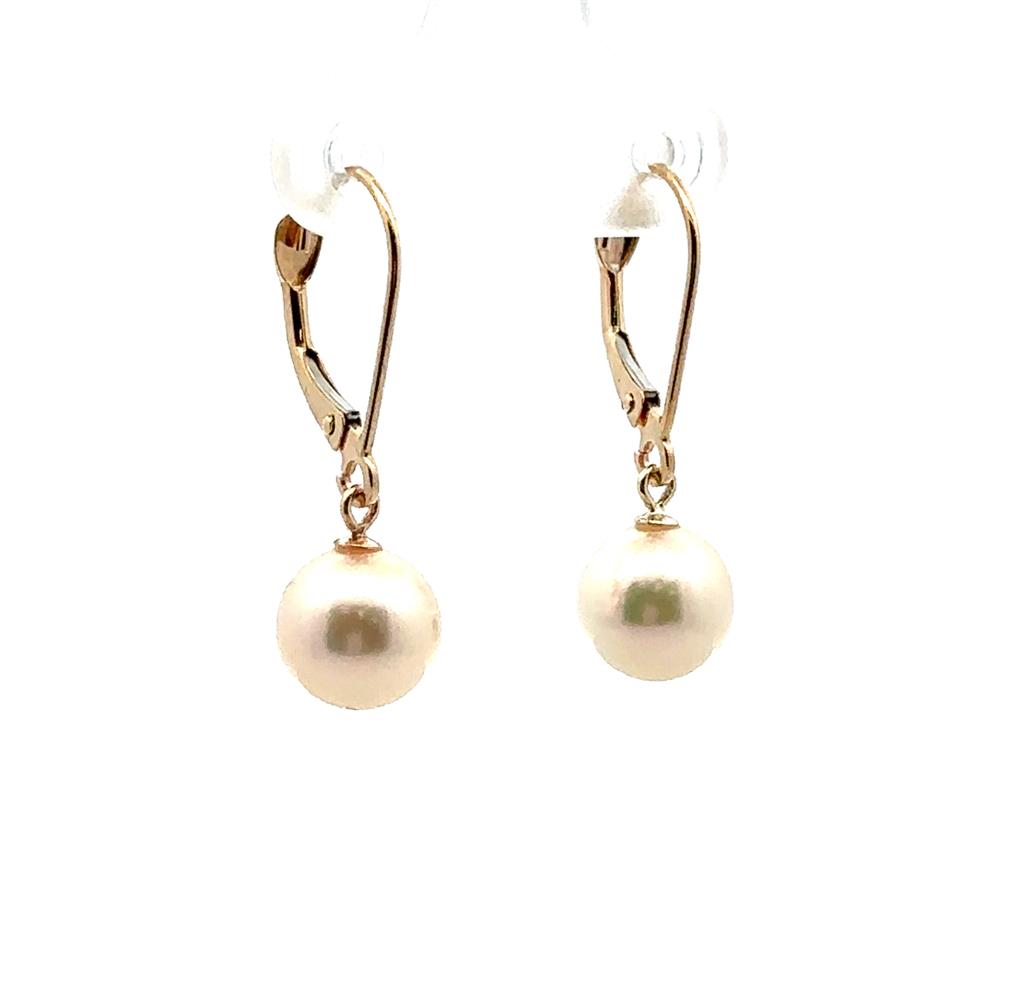 Yellow Gold Akoya Pearl Earrings