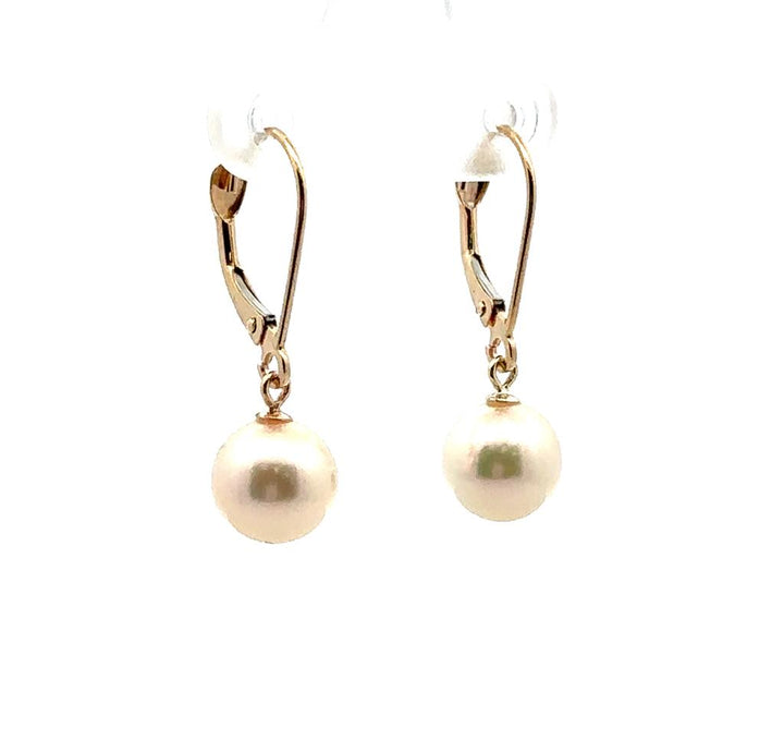 Yellow Gold Akoya Pearl Earrings