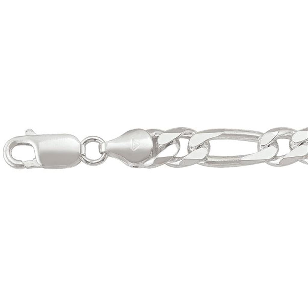 Silver Figaro Link Bracelet - 8 Inches