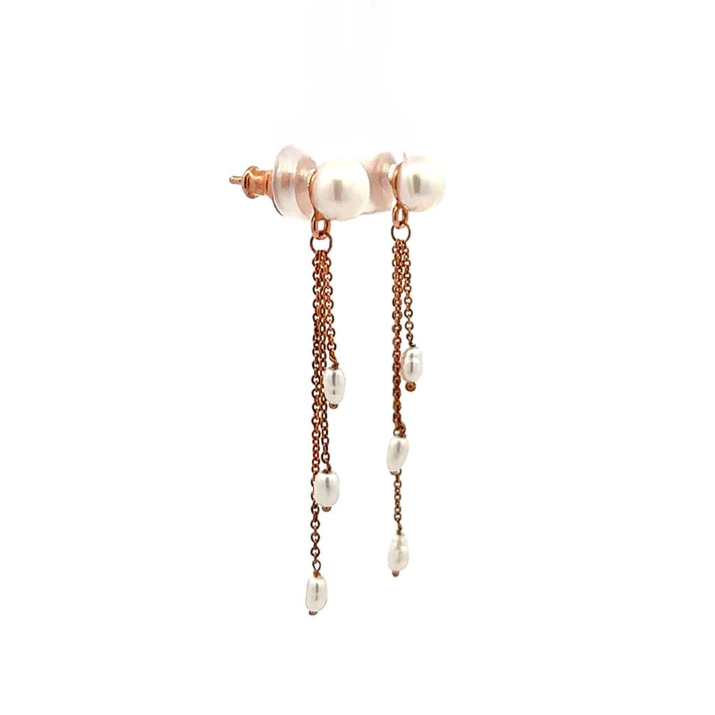 Rose Gold Plated Freshwater Pearl Earrings