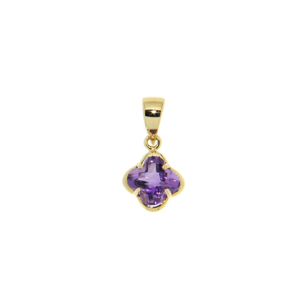 Clover-Shaped Amethyst Pendant