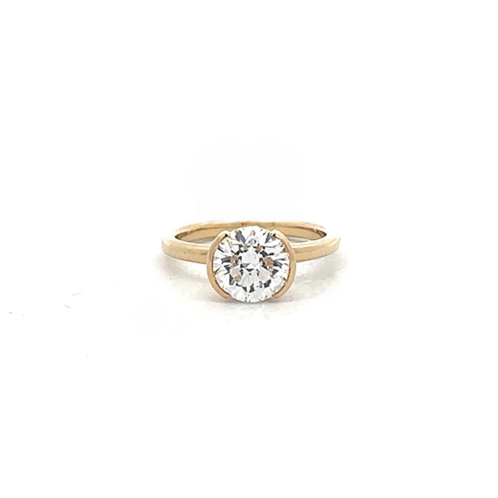 Half-Bezel Lab Grown Diamond Engagement Ring
